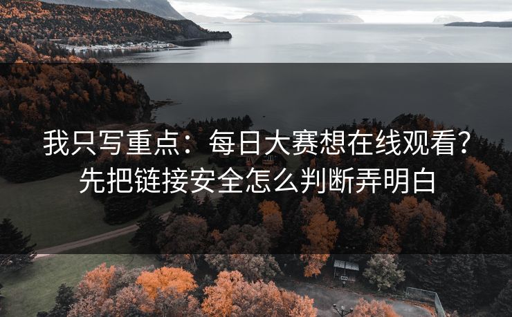 我只写重点:每日大赛想在线观看?先把链接安全怎么判断弄明白 我只写重点:每日大赛想在线观看?先把链接安全怎么判断弄明白